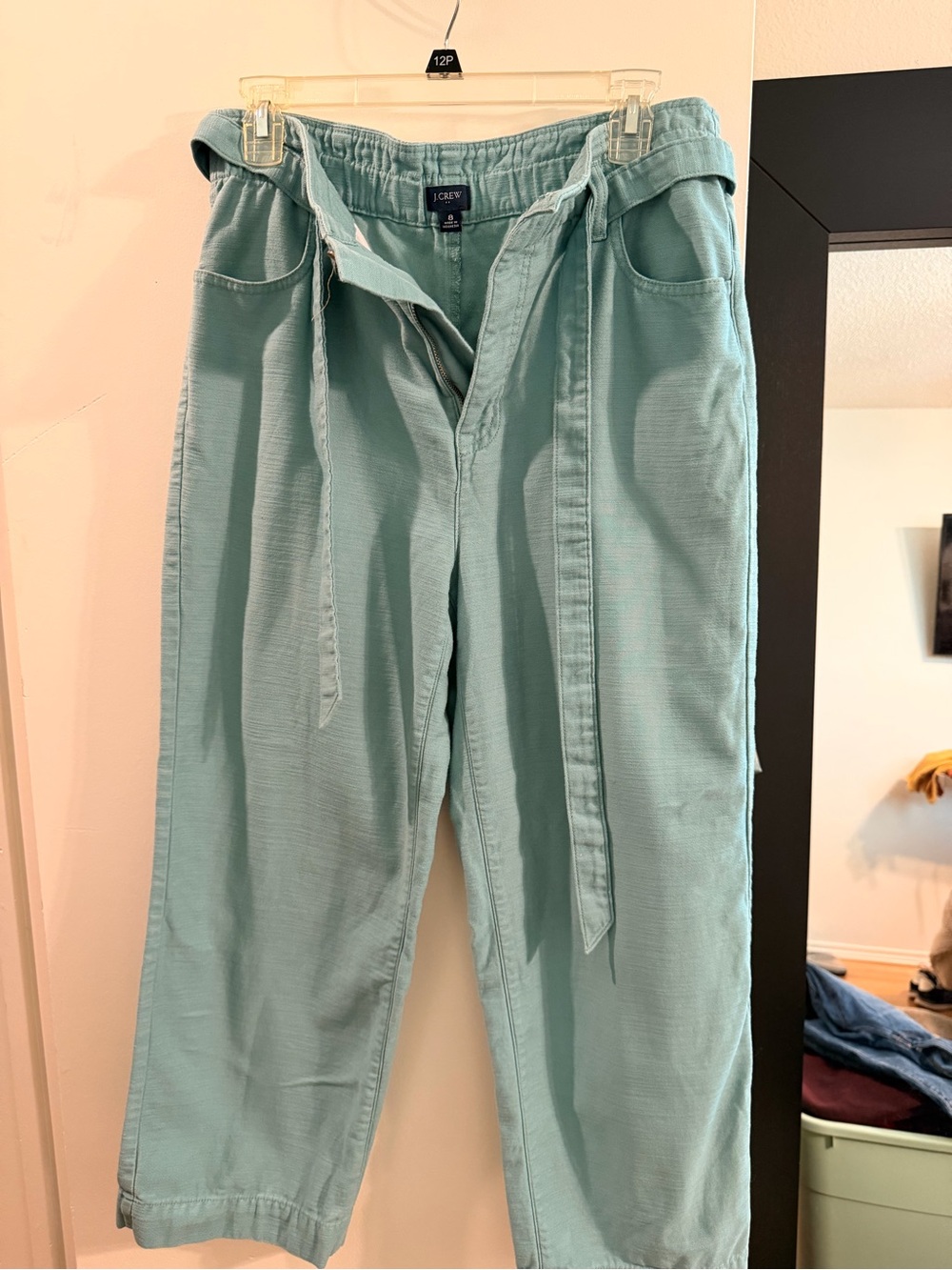 J. Crew Seafoam Green Drawstring Wide-Leg Pants